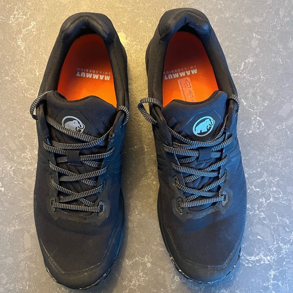 Mammut Men’s Black Trail Sneakers with Orange Insoles